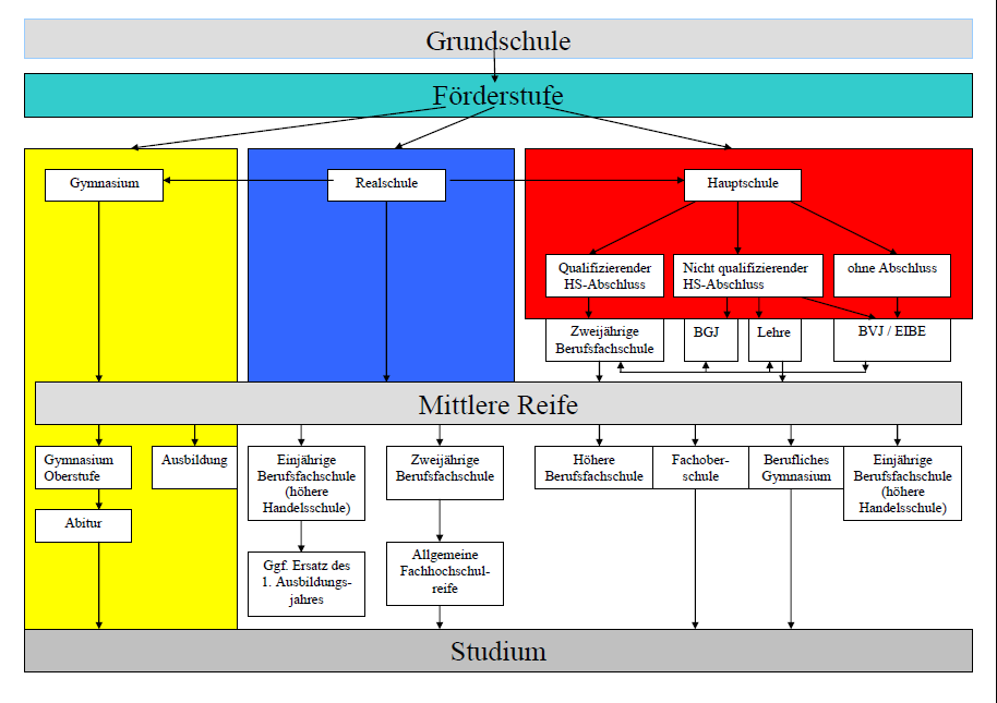 Organigramm Schullaufbahn